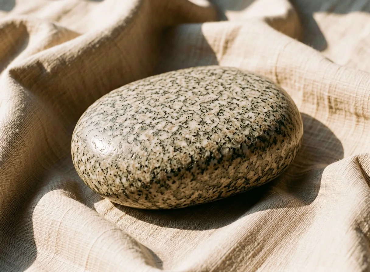 A grounding stone on linen cloth